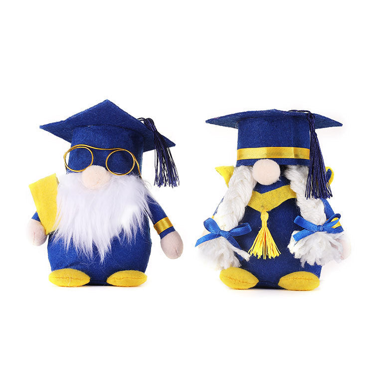 Graduation season blue dwarf faceless doll gift opening doctor hat Rudolph doll decoration toys - Vintage tees for Women