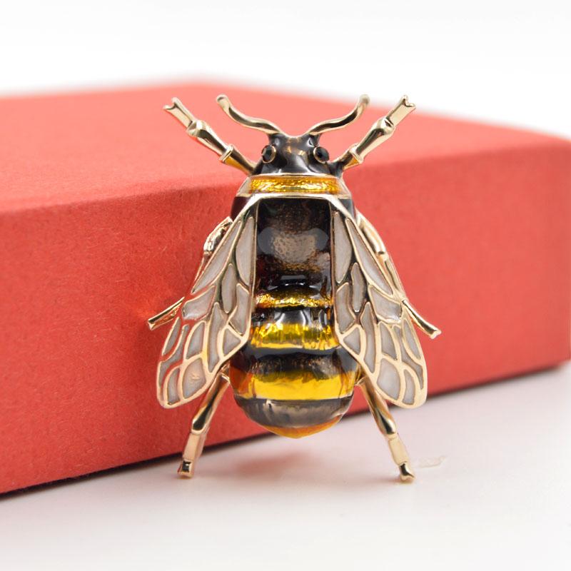 Enamel Bee Brooches Unisex Pin Jewelry - Vintage tees for Women