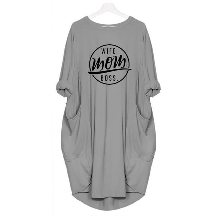2019 Fashion T-Shirt for Women | WIFE MOM BOSS Print T-shirt | Plus Size Tees Women Off The Shoulder - Vintage tees for Women