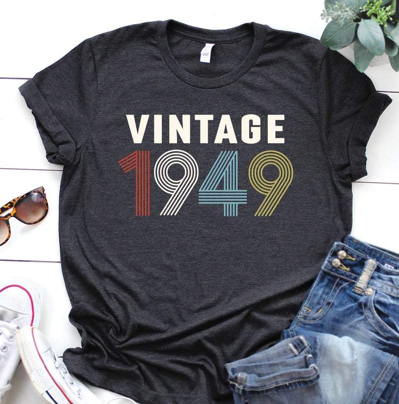 Vintage 1949 Birthday T Shirt | Birthday Party T-Shirt | Unisex T-Shirts