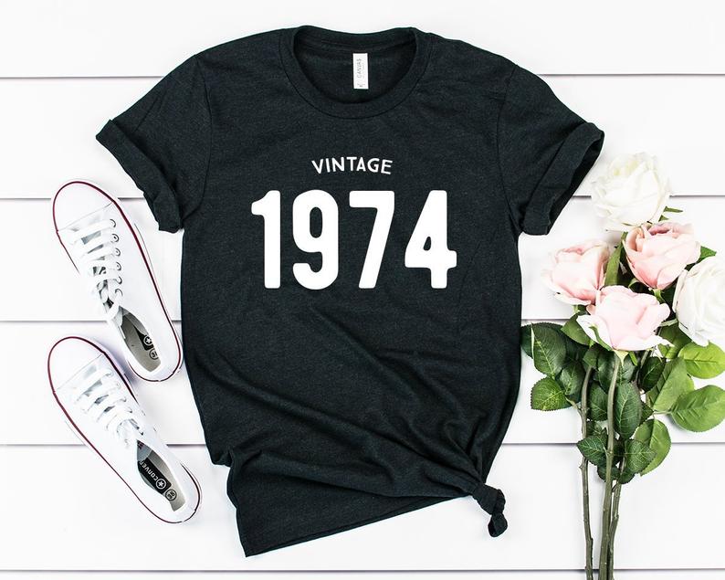Vintage 1974 Birthday T-Shirt | 49th Birthday Party T-Shirt Cotton - Vintage tees for Women