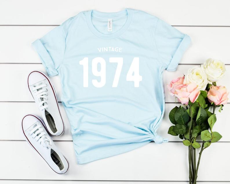 Vintage 1974 Birthday T-Shirt | 49th Birthday Party T-Shirt Cotton - Vintage tees for Women