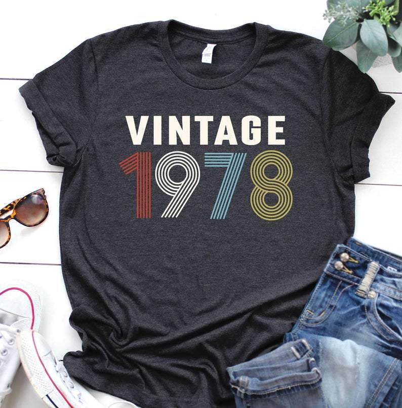 Vintage 1978 Birthday T Shirt | Birthday Party T-Shirt  | Unisex T-Shirts