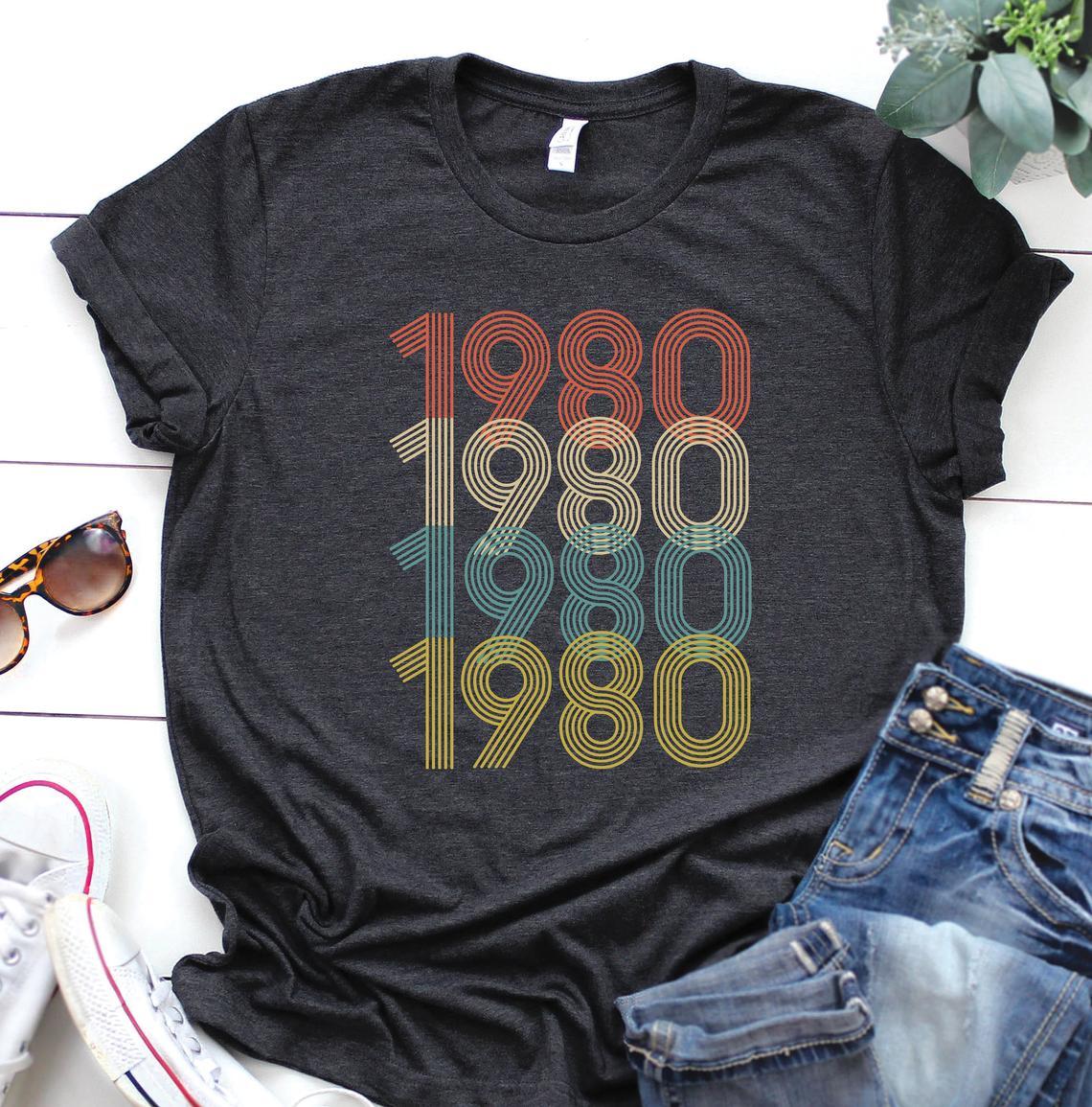 1980 Birthday T Shirt | 43rd Birthday Party T-Shirt - Vintage tees for Women