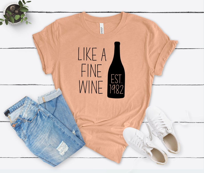 Fine Wine Est 1982 Birthday Shirt | 41st Birthday Party T-Shirt Cotton