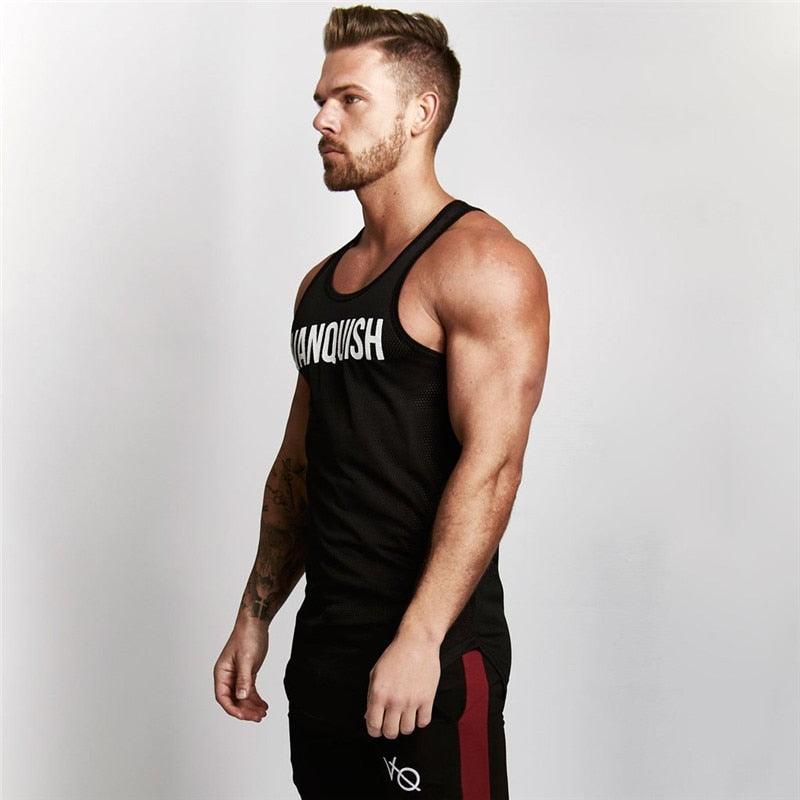 Summer Fitness Men Tank Top Mens Bodybuilding Stringers Tank Tops Singlet Brand Clothing men Sleeveless Shirt - Vintage tees for Women