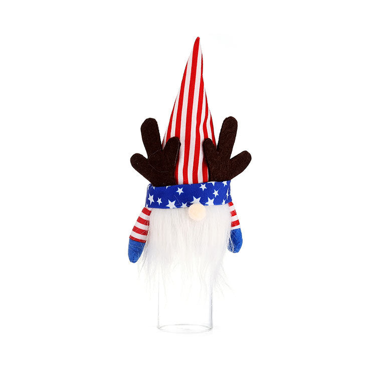 American Independence Day National Day Lighting Faceless Old Man Plush Dwarf Cross-border Rudolph Decorations Children's Gifts - Vintage tees for Women
