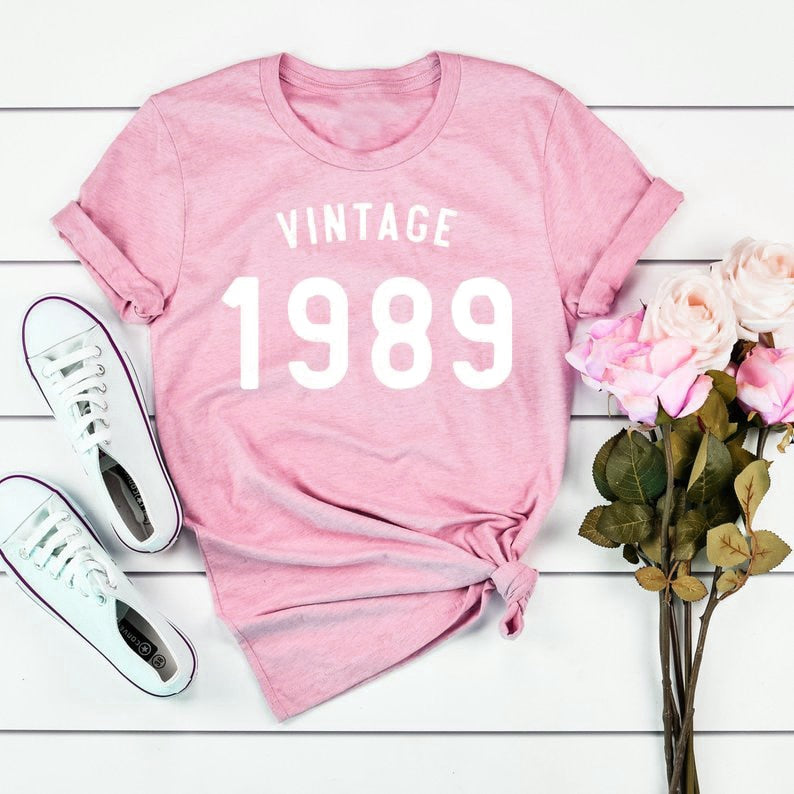 Vintage 1989 35th Birthday t-shirt women | casual Fashion Clothes tee top shirt