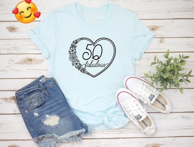 Fabulous 50 Birthday Shirt | 50th Birthday Party T-Shirt Cotton - Vintage tees for Women