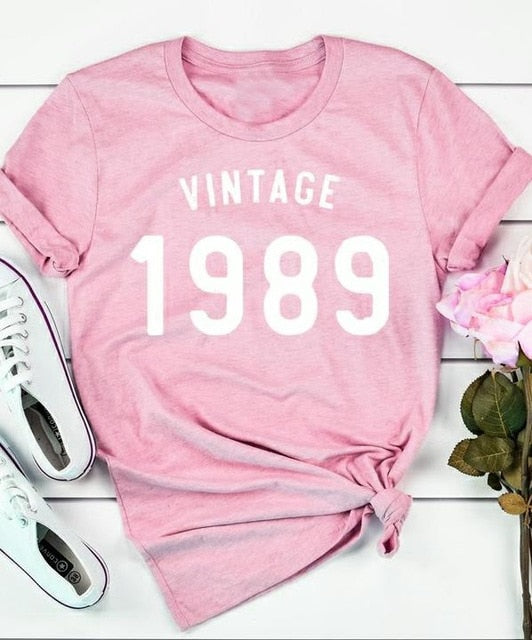 Vintage 1989 34th Birthday t-shirt women | casual Fashion Clothes tee top shirt - Vintage tees for Women