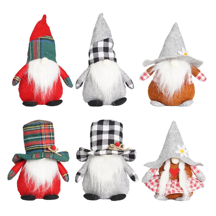 Lucky Snow New Christmas Decorations Forest Old Man Rudolph Faceless Doll Doll Short Leg Dwarf - Vintage tees for Women