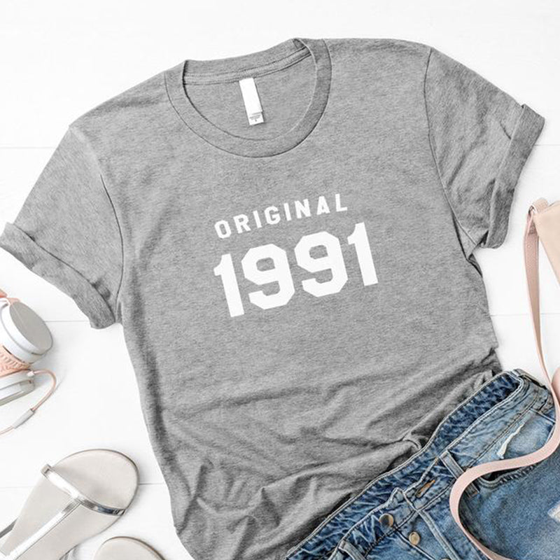 32nd Birthday Original 1991 | Causal T Shirt | Cotton Short Sleeve T-shirts Plus Size Tops - Vintage tees for Women