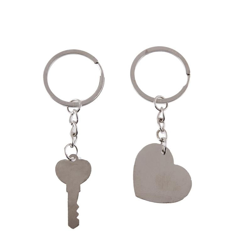 1 Pair Couple I LOVE YOU Heart Key Chains - Vintage tees for Women