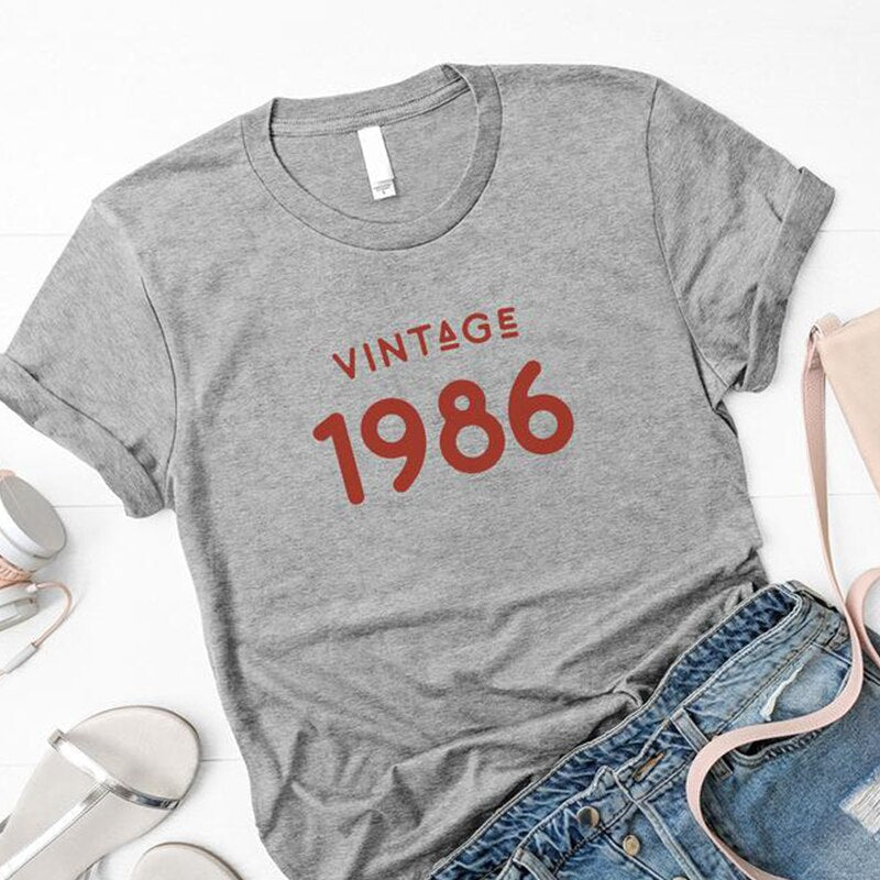 Vintage 1986 T-Shirt | 38th Birthday T-shirt | Woman Causal Top