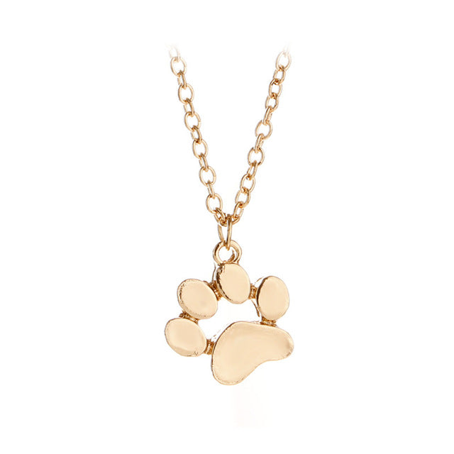 Cat Paw Print Necklace Jewelry - Vintage tees for Women