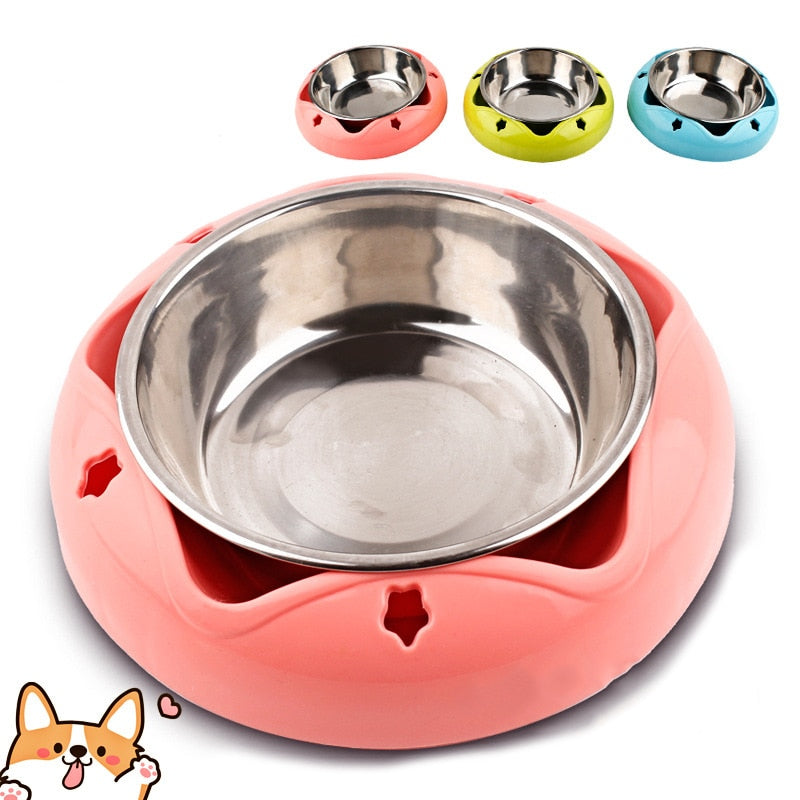 Durable Pet Bowl | Stainless Steel  Drinking Feeding Dual-use Food Feeder