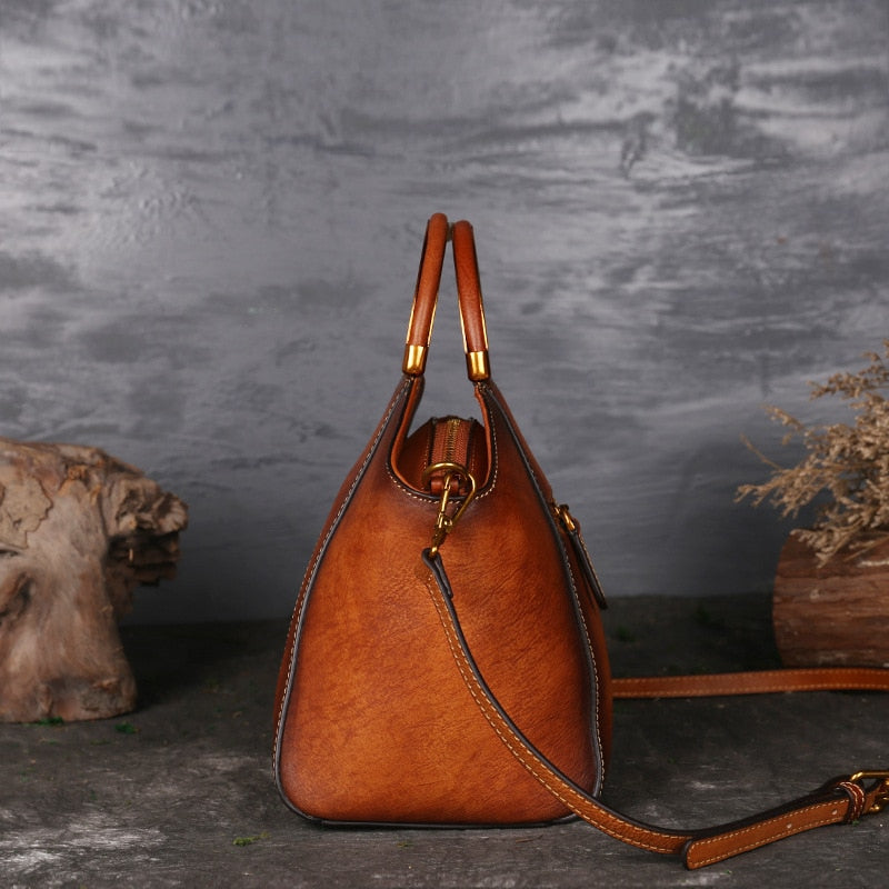 Luxury Women Genuine Leather Handbags | Ladies Retro Elegant Shoulder Bag | Handmade Leather Bags - Vintage tees for Women