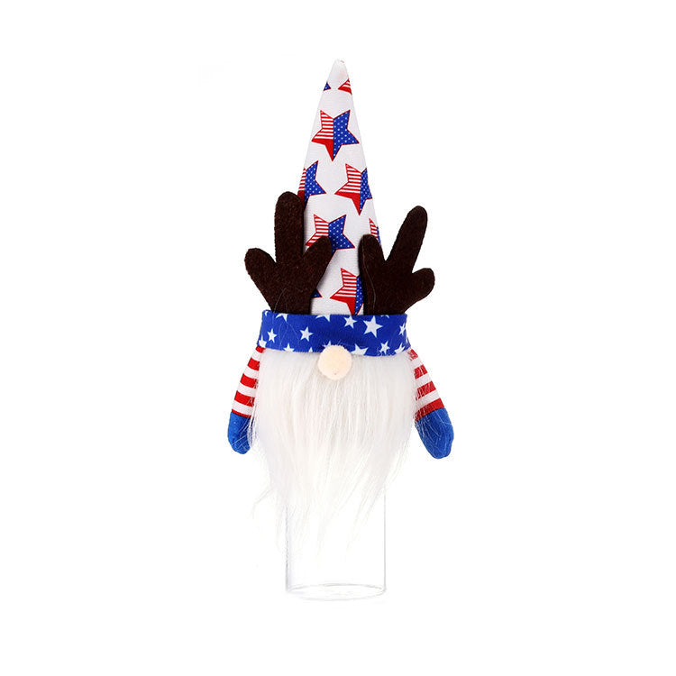 American Independence Day National Day Lighting Faceless Old Man Plush Dwarf Cross-border Rudolph Decorations Children's Gifts - Vintage tees for Women