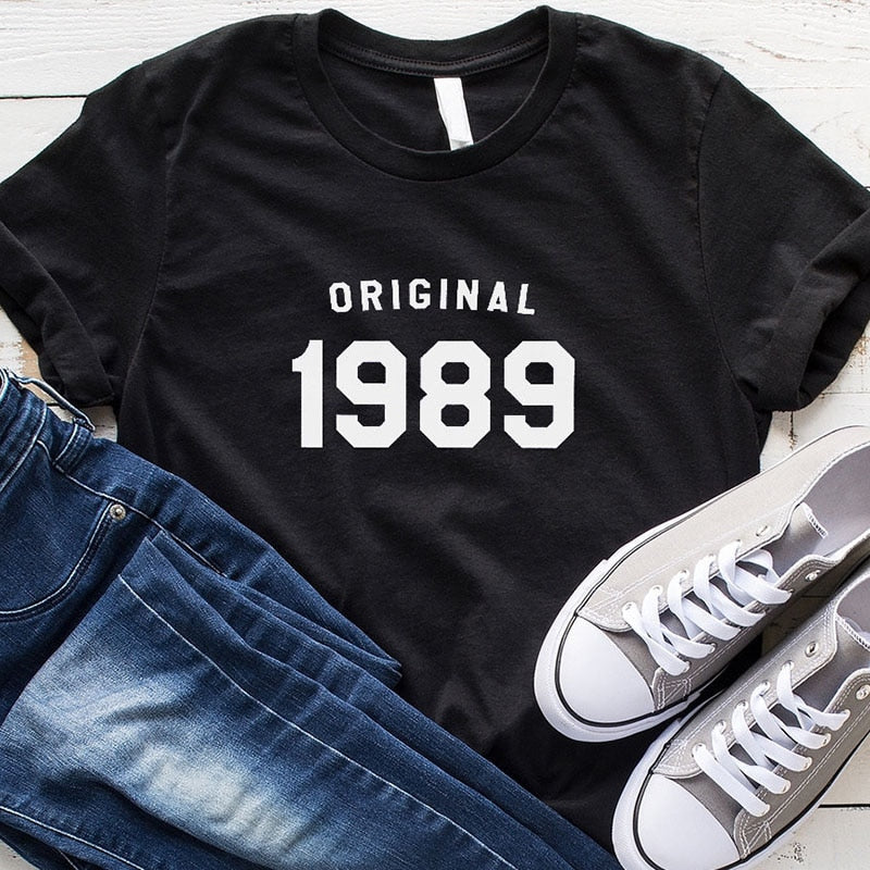 34th Birthday Shirt Summer Fashion T-shirt | 1989 Birthday T-shirts Mom Life Tops - Vintage tees for Women