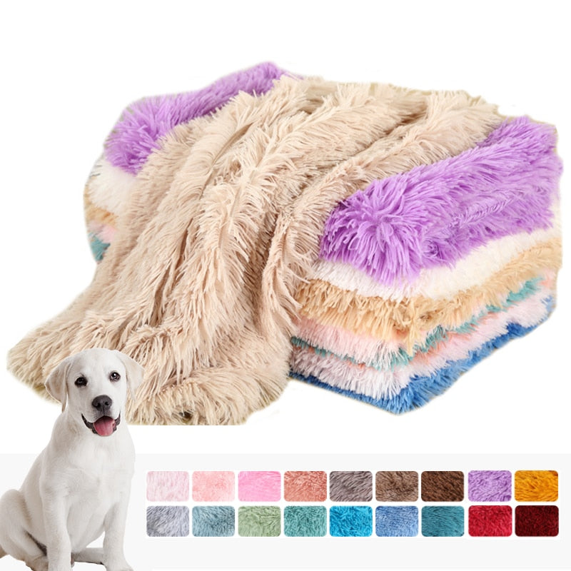 Fluffy Plush Dog & Cats Blanket | Pet Sleeping Mat Cushion Mattress Extra Soft Warm | Blankets for Small Medium Large Dogs & Cats