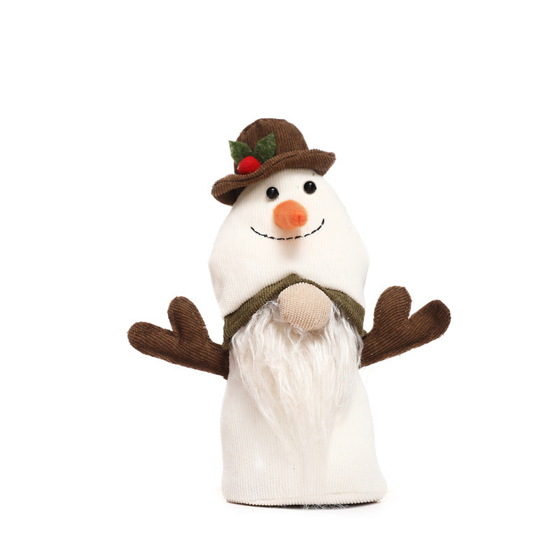 New Christmas decorations double-headed Rudolph doll snowman dress up - Vintage tees for Women