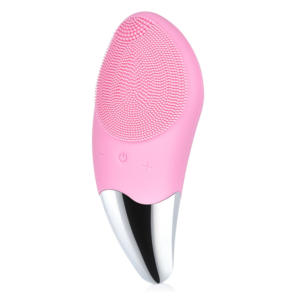Facial Cleansing Brush Rechargeable Waterproof Silicone Face Brush Deep Cleaning Blackhead Remover Anti Aging - Vintage tees for Women