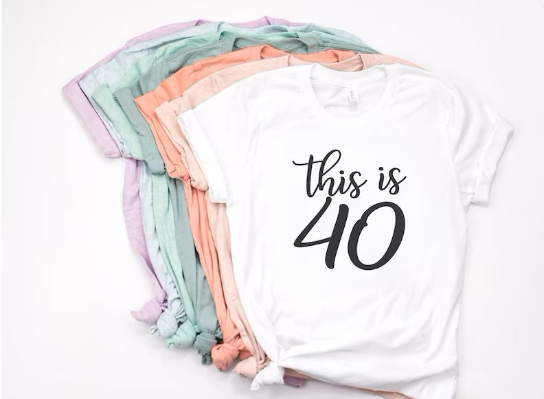 This is 40 Birthday Shirt | 40th Birthday Party T-Shirt Cotton - Vintage tees for Women