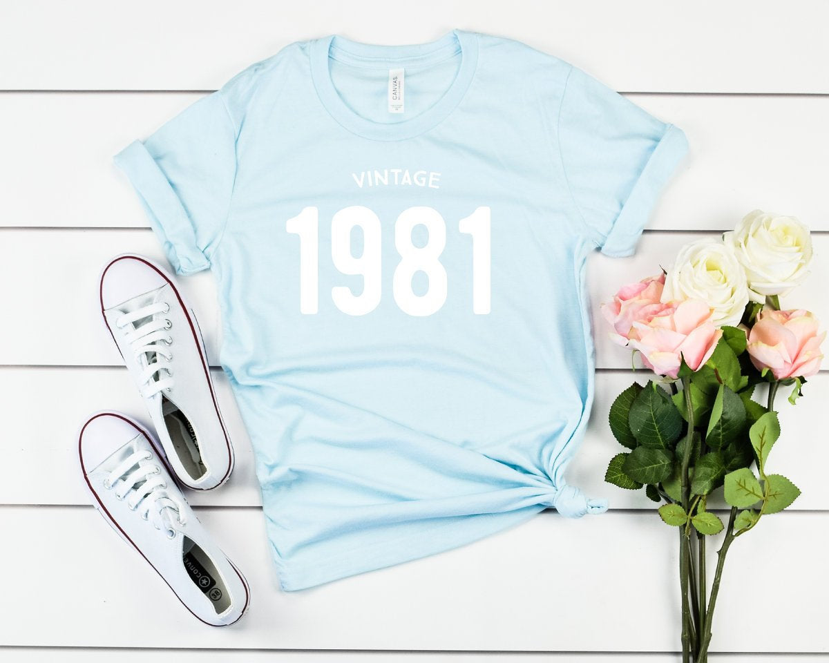 Vintage 1981 Birthday T-Shirt | 42nd Birthday Party T-Shirt Cotton - Vintage tees for Women