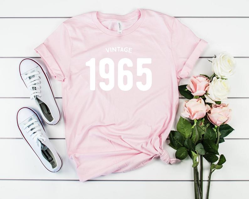 Vintage 1965 Birthday T-Shirt | 58th Birthday Party T-Shirt Cotton - Vintage tees for Women
