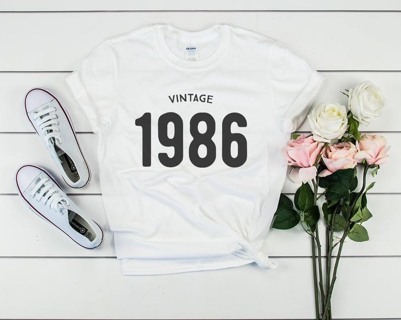 Vintage 1986 Women T-Shirt | 37th Birthday Party T-Shirt Cotton - Vintage tees for Women