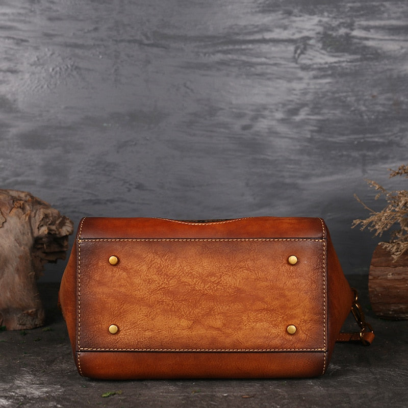 Luxury Women Genuine Leather Handbags | Ladies Retro Elegant Shoulder Bag | Handmade Leather Bags - Vintage tees for Women