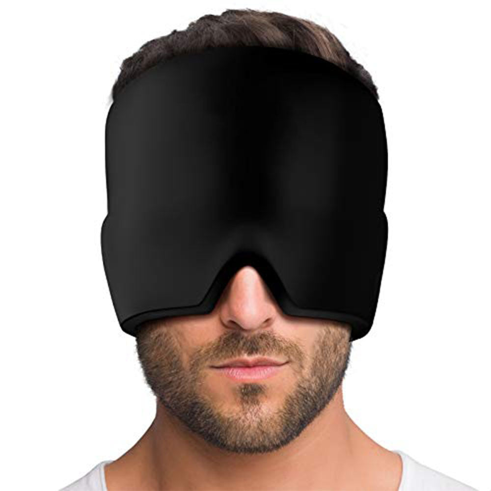 Migraine Relief Hat | Ice Pack Headache Relief Gel Eye Mask | Cold Therapy Migraine Face Mask Elastic Bag