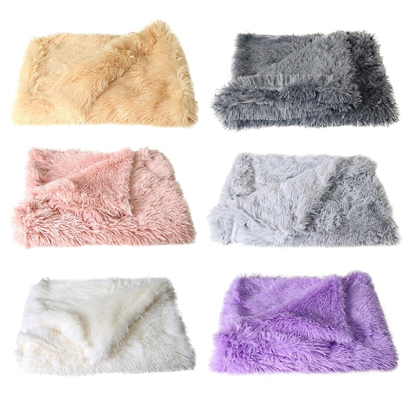 Fluffy Plush Dog & Cats Blanket | Pet Sleeping Mat Cushion Mattress Extra Soft Warm | Blankets for Small Medium Large Dogs & Cats - Vintage tees for Women