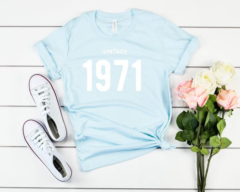Vintage 1971 Birthday T-Shirt | 52nd Birthday Party T-Shirt Cotton - Vintage tees for Women