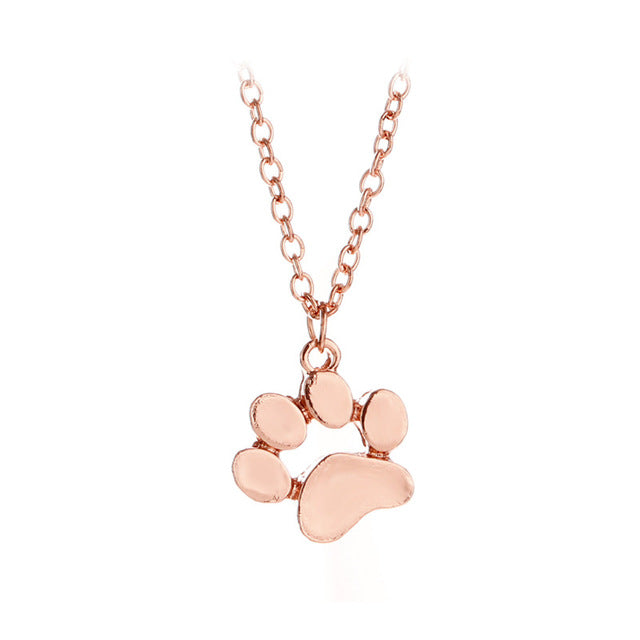 Cat Paw Print Necklace Jewelry - Vintage tees for Women