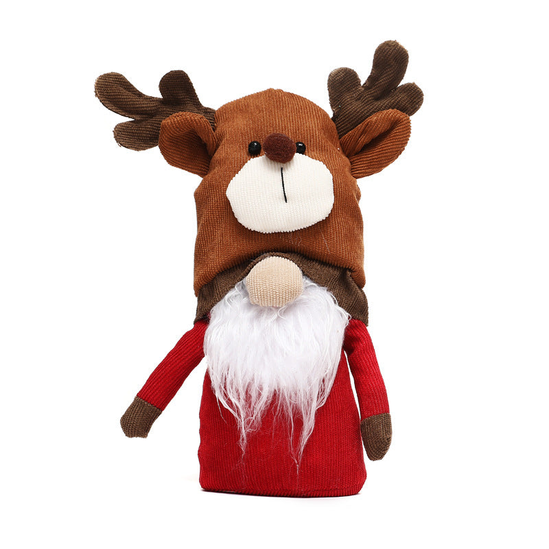 New Christmas decorations double-headed Rudolph doll snowman dress up - Vintage tees for Women