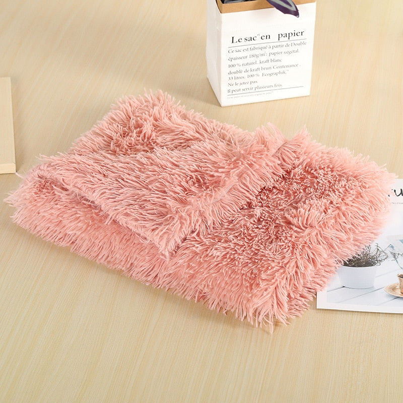 Fluffy Plush Dog & Cats Blanket | Pet Sleeping Mat Cushion Mattress Extra Soft Warm | Blankets for Small Medium Large Dogs & Cats - Vintage tees for Women