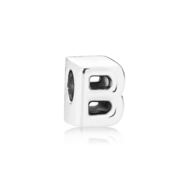 Initial alphabet letter A-Z loose bead Fits Pandora charms silver - Vintage tees for Women