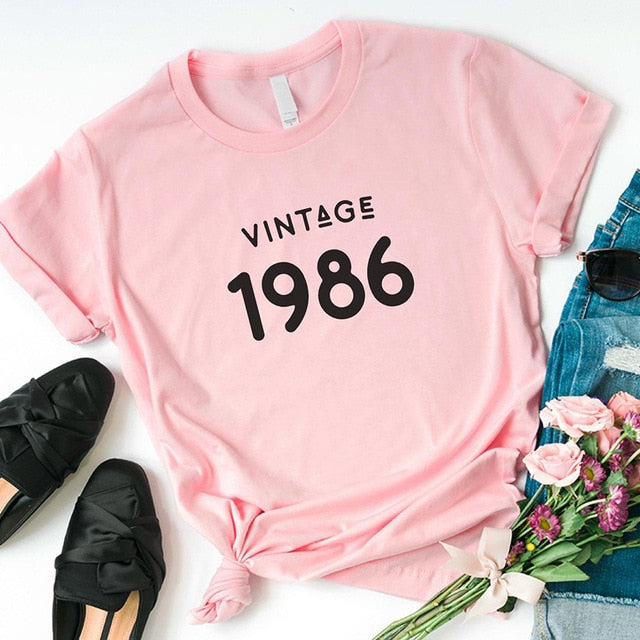 Vintage 1986 T-Shirt | 37th Birthday T-shirt | Woman Causal Top - Vintage tees for Women