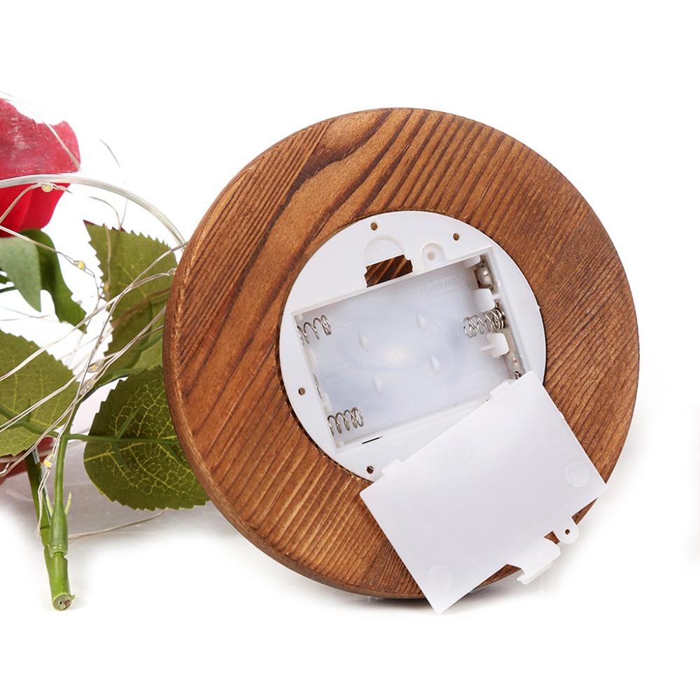 LED Flashing Luminous Artificial Rose in a flask Glass Bottle Glass Cover girl lev toy collect on delivery Kontselyariyae - Vintage tees for Women