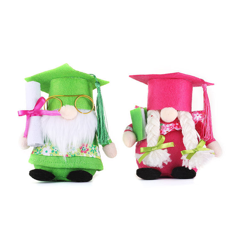 Opening ceremony dwarf couple doll decoration cross border graduation season rag doll decoration bachelor hat mascot - Vintage tees for Women