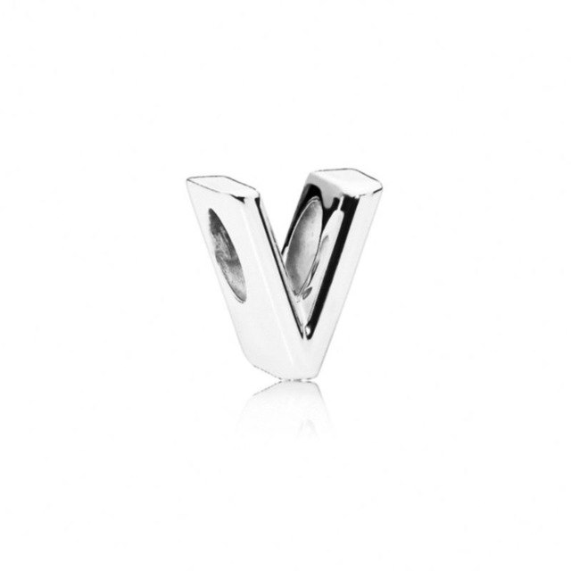 Initial alphabet letter A-Z loose bead Fits Pandora charms silver - Vintage tees for Women