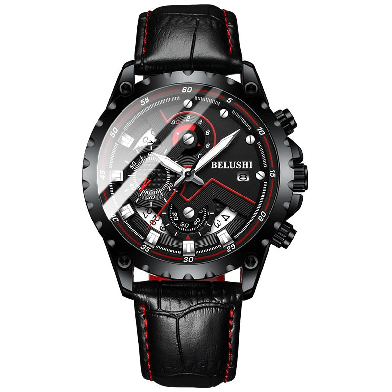 Fashion New Mens Watch | BELUSHI Luxury Chronograph Full Steel Waterproof Quartz Watch - Vintage tees for Women