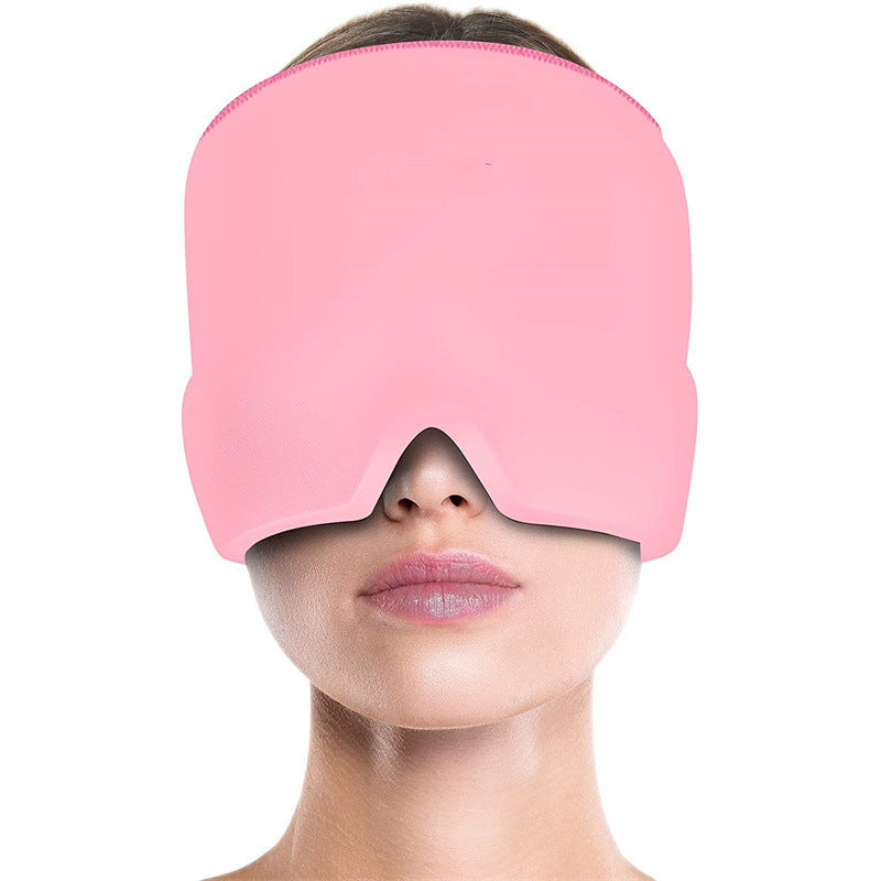 Migraine Relief Hat | Ice Pack Headache Relief Gel Eye Mask | Cold Therapy Migraine Face Mask Elastic Bag