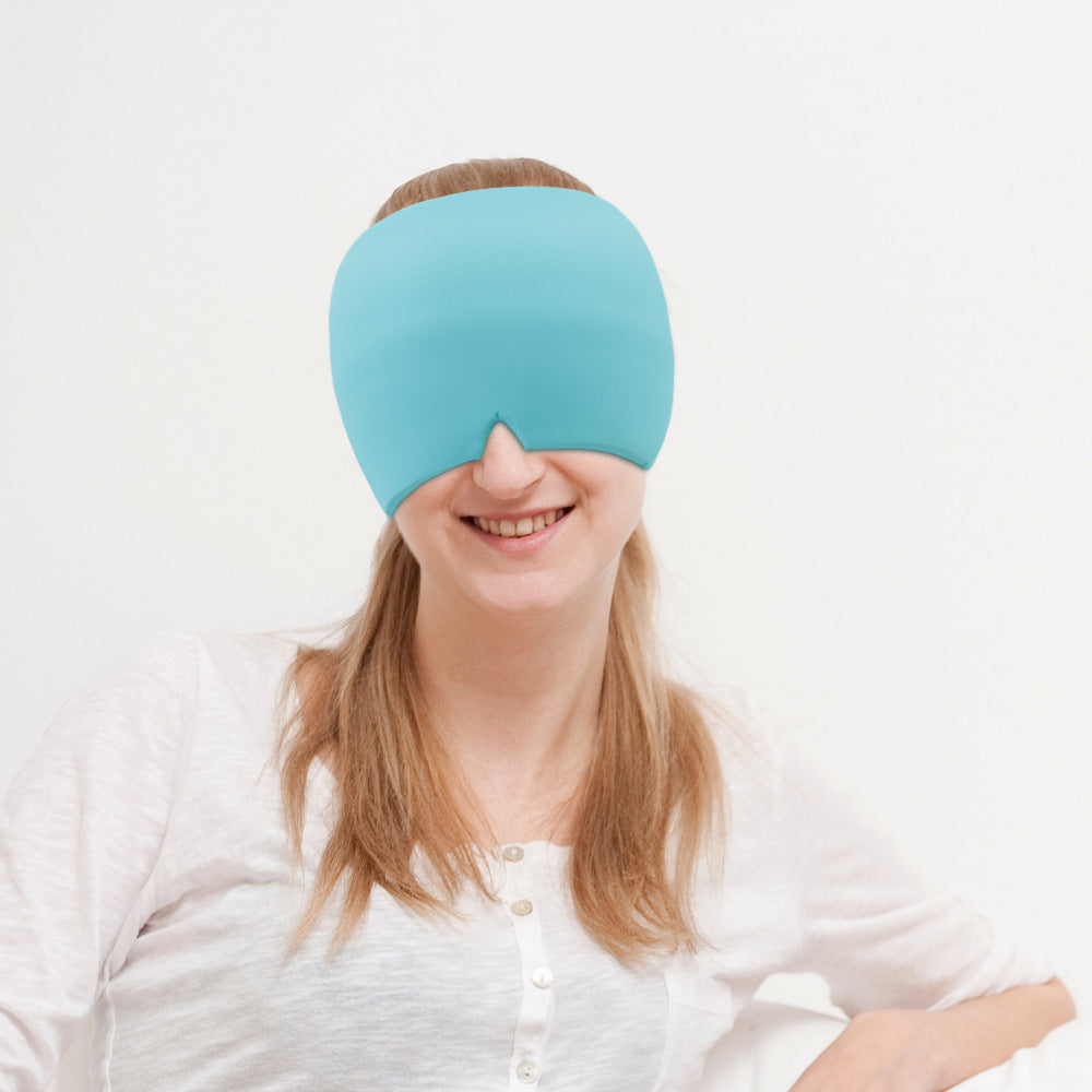 Migraine Relief Hat | Ice Pack Headache Relief Gel Eye Mask | Cold Therapy Migraine Face Mask Elastic Bag