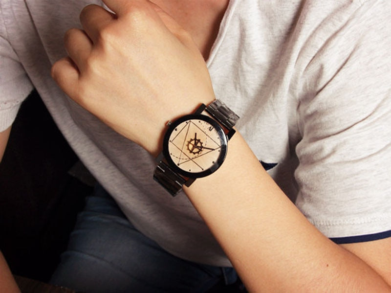Watch Stainless Steel Watch for Man | Quartz Analog Wrist Watch - Vintage tees for Women