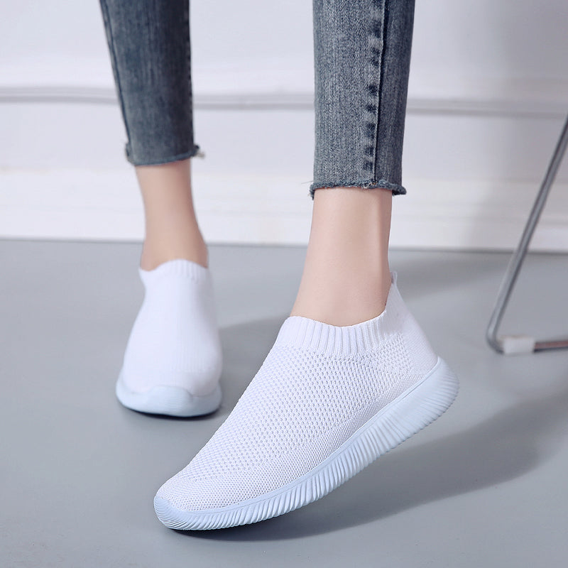 Womens Plus Size 43 Breathable Sneakers | Women Slip on Soft Ladies Casual Running Shoes - Vintage tees for Women