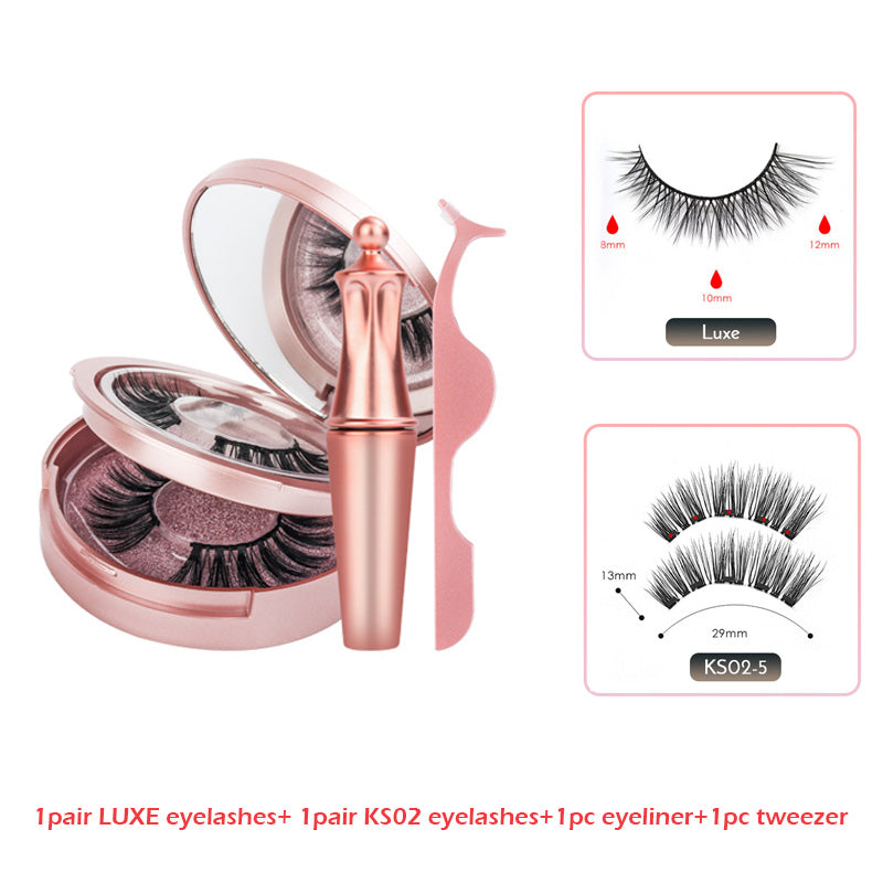 Double Layer Magnetic False Eyelashes & Magnetic Eyeliner | 5 Magnets Natural Soft Fake Eyelashes Extension 2 Pairs with Tweezers - Vintage tees for Women