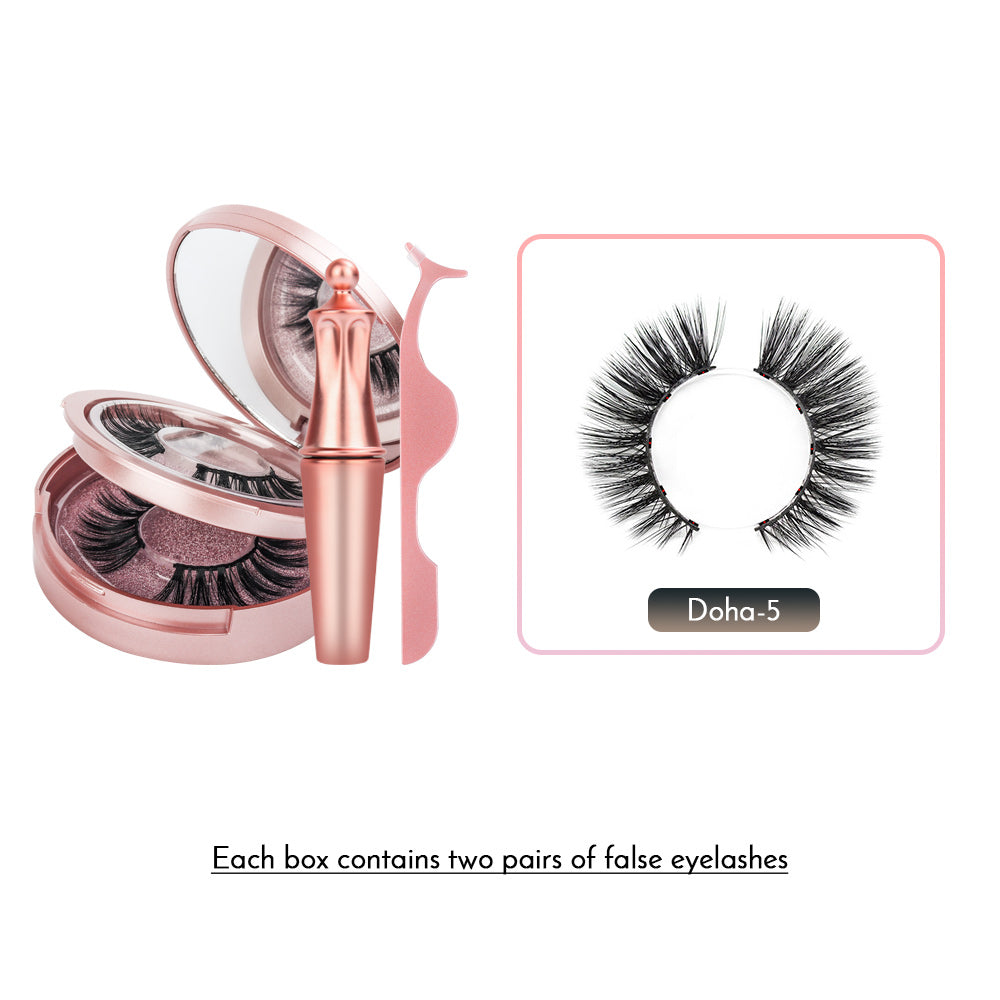 Double Layer Magnetic False Eyelashes & Magnetic Eyeliner | 5 Magnets Natural Soft Fake Eyelashes Extension 2 Pairs with Tweezers - Vintage tees for Women