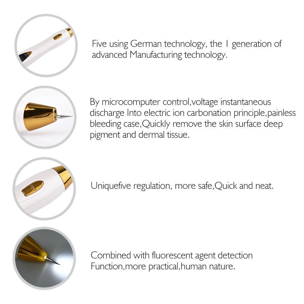Skin Care Laser Mole Tattoo Freckle Removal Pen LCD Sweep Spot Mole Removing Wart Corns Dark Spot Remover - Vintage tees for Women